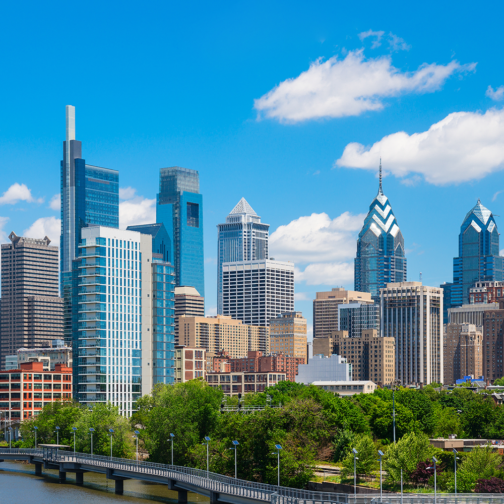 City skyline symbolizing Sun IP’s 2016 launch in Philadelphia and dedication to global intellectual property management