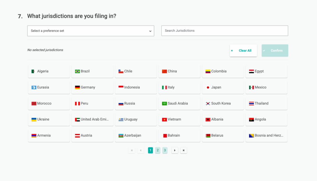 List of countries illustrating Sun IP’s end-to-end IP and legal translation services for international filings.