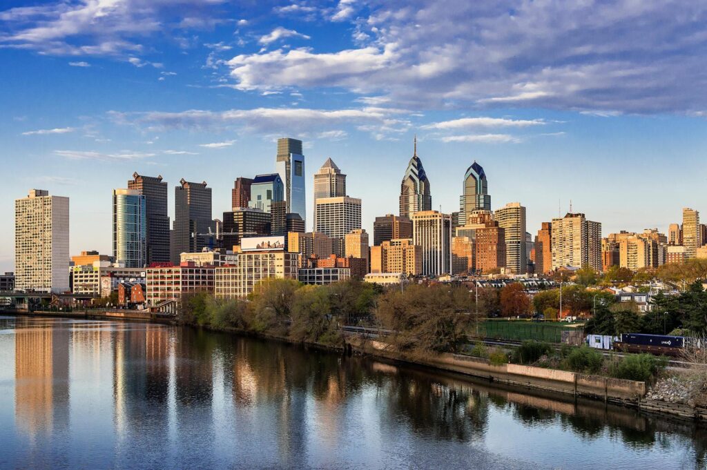 Philadelphia cityscape representing the location of Sun IP’s Pharma & Biotech Patent Litigation Summit, November 2025.